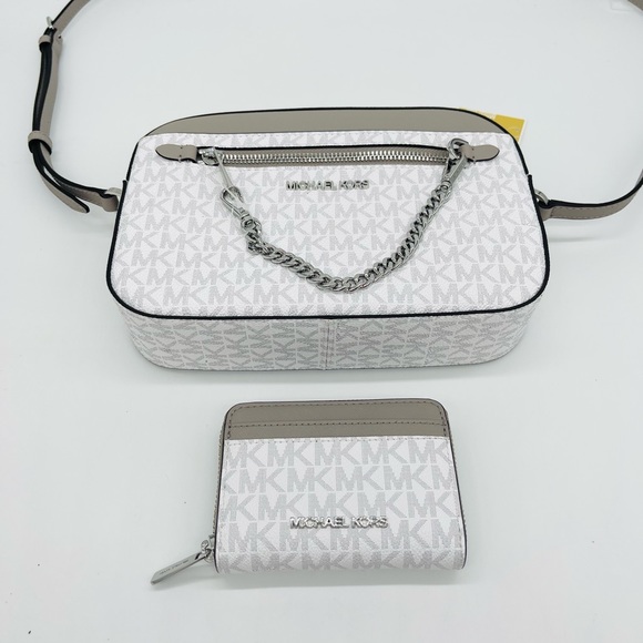 Michael Kors Large EW Zip Chain Xbody Bag & Card Case Wallet - Picture 9 of 11